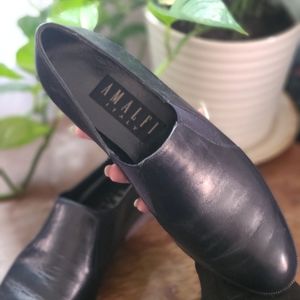 Amalfi Italy | Black Italian Leather Loafers | 7.5